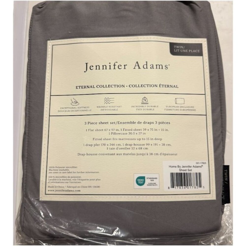 Twin Graphite Eternal Sheet Set by Jennifer Adams